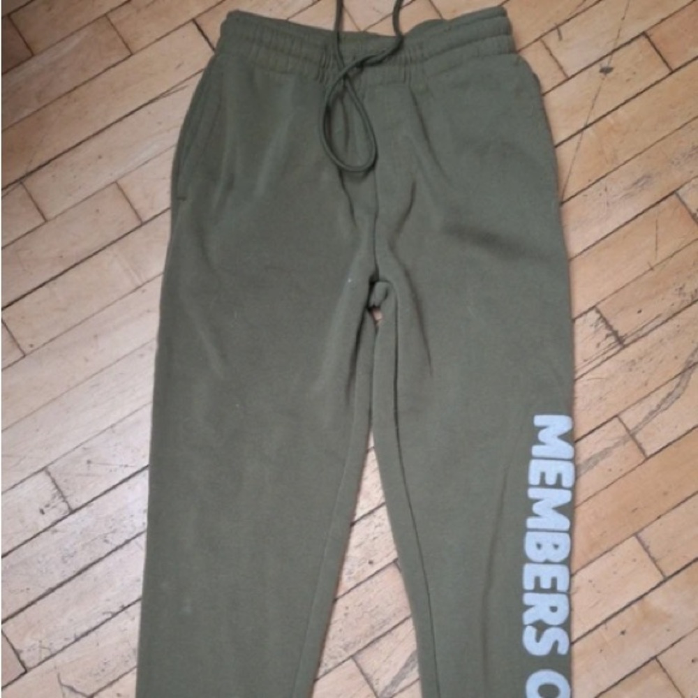Members Only Olive Green Jogger Sweatpants with Side Logo
